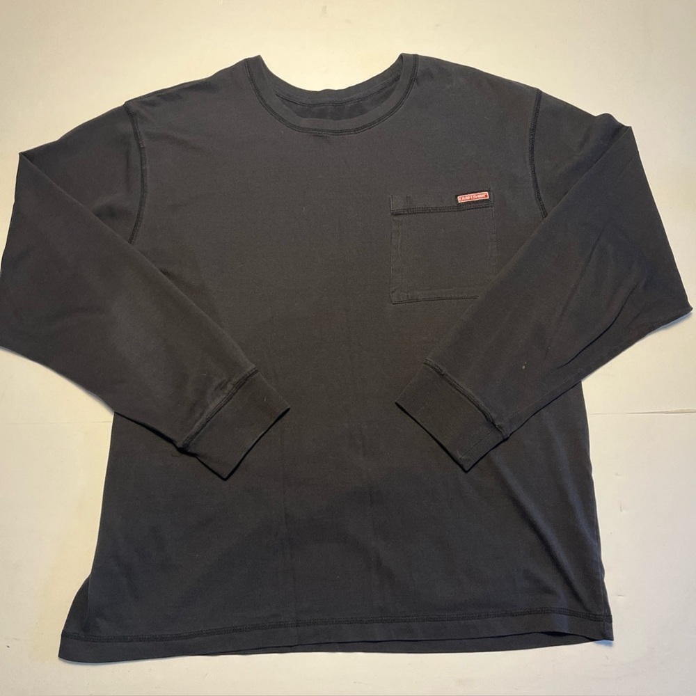 Craftsman Long Sleeve Men's Crew Neck T-Shirt with Pocket M Black